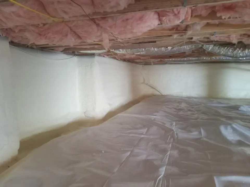Crawl space encapsulation with closed-cell spray foam for Attic Insulation in Plumstead